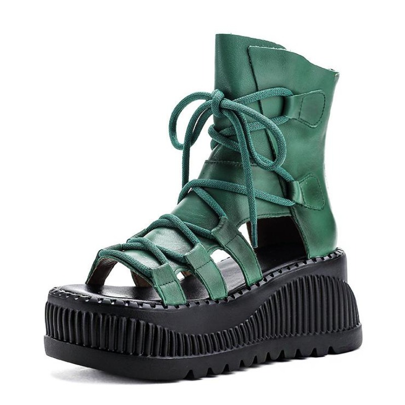 Ethnic Fashion In - 8CM Ethnic Cow Genuine Leather Ankle