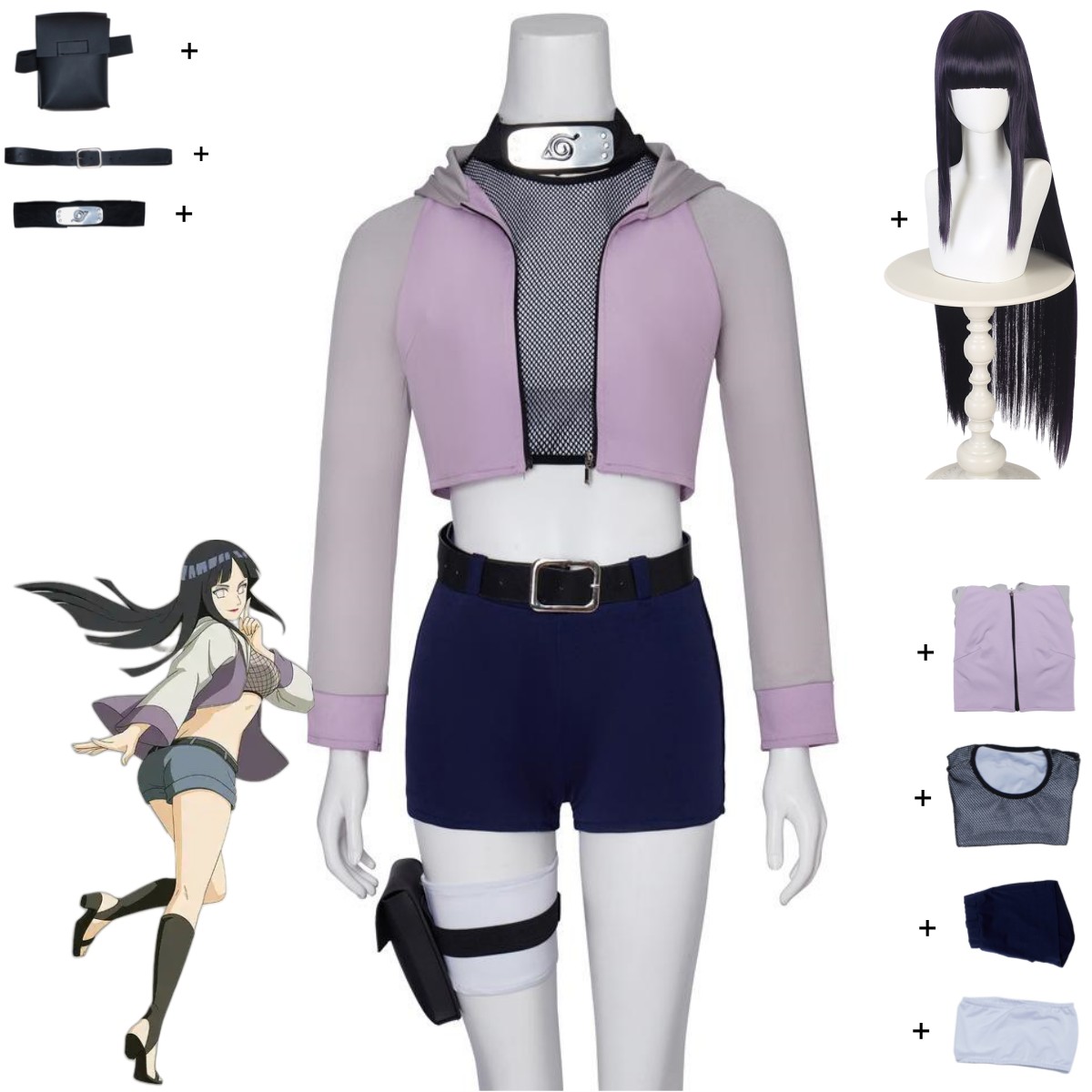 Ethnic Outfit - Anime Hyuga Hinata Cosplay Costume Hyuuga