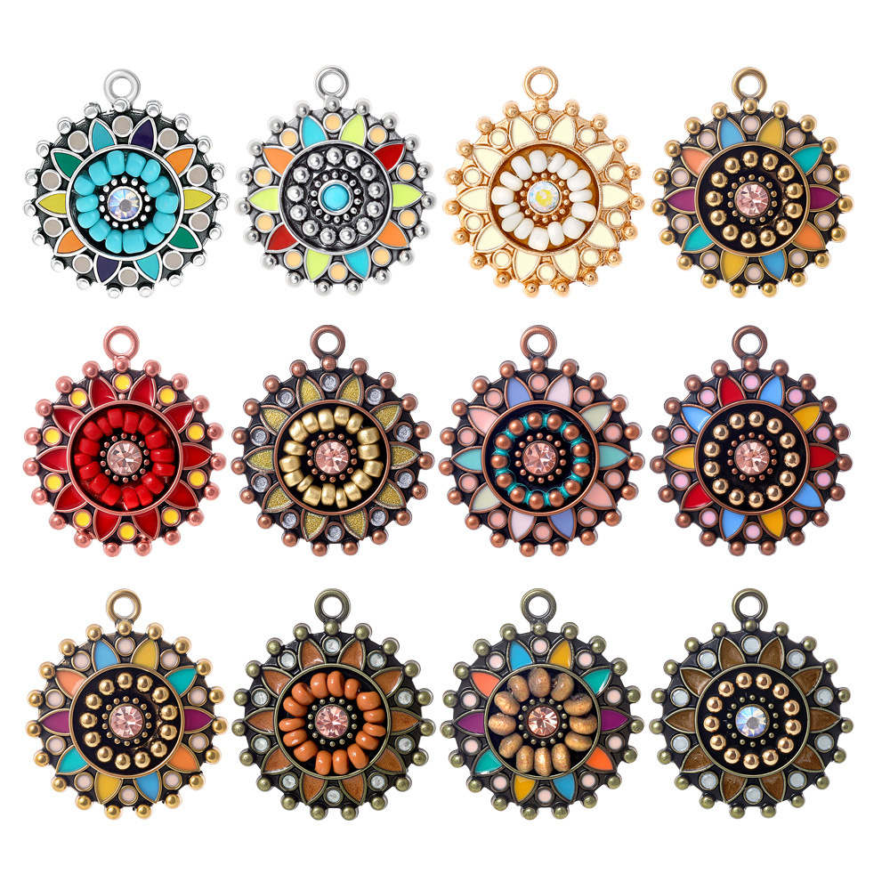 Ethnic Fashion For Ladies - Vintage Bohemia Ethnic Enameling Round Charms