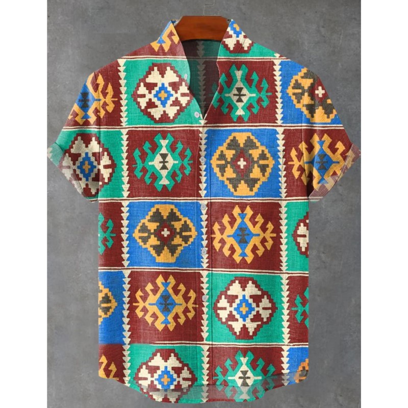 Retro Mens Linen Shirt With Et - огляд і ціна Ethnic Wear Men'S Fashion