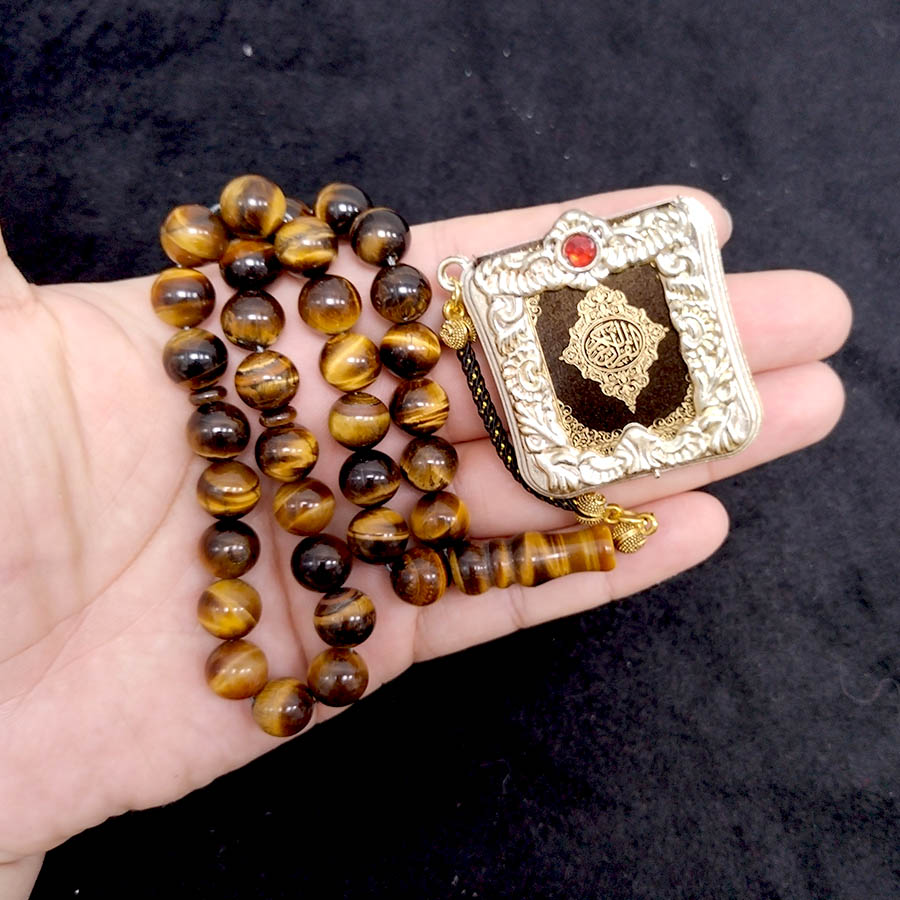 Tasbih Natural tiger eye stone - огляд і ціна Ethnic Fashion Book