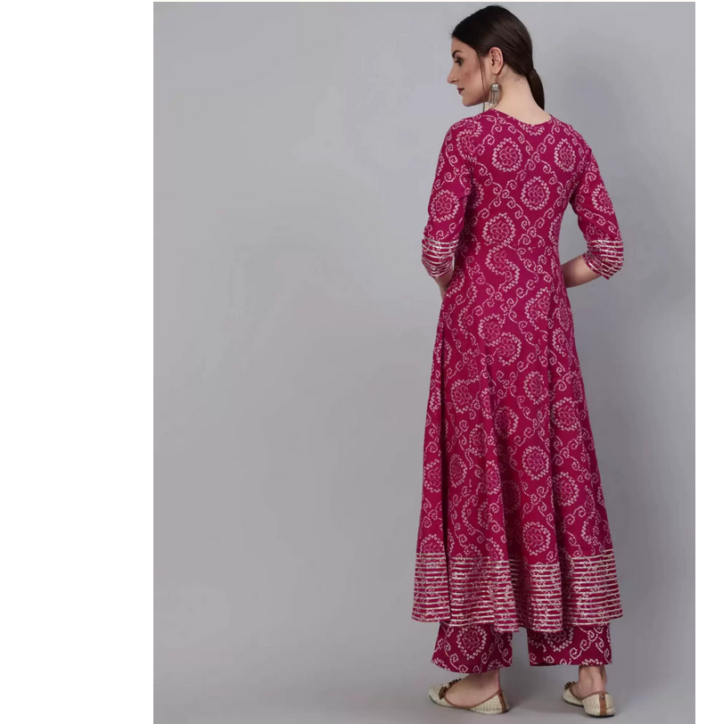 Indian Pure Cotton Rose Red Pr - огляд і ціна Salwar Kameez Set