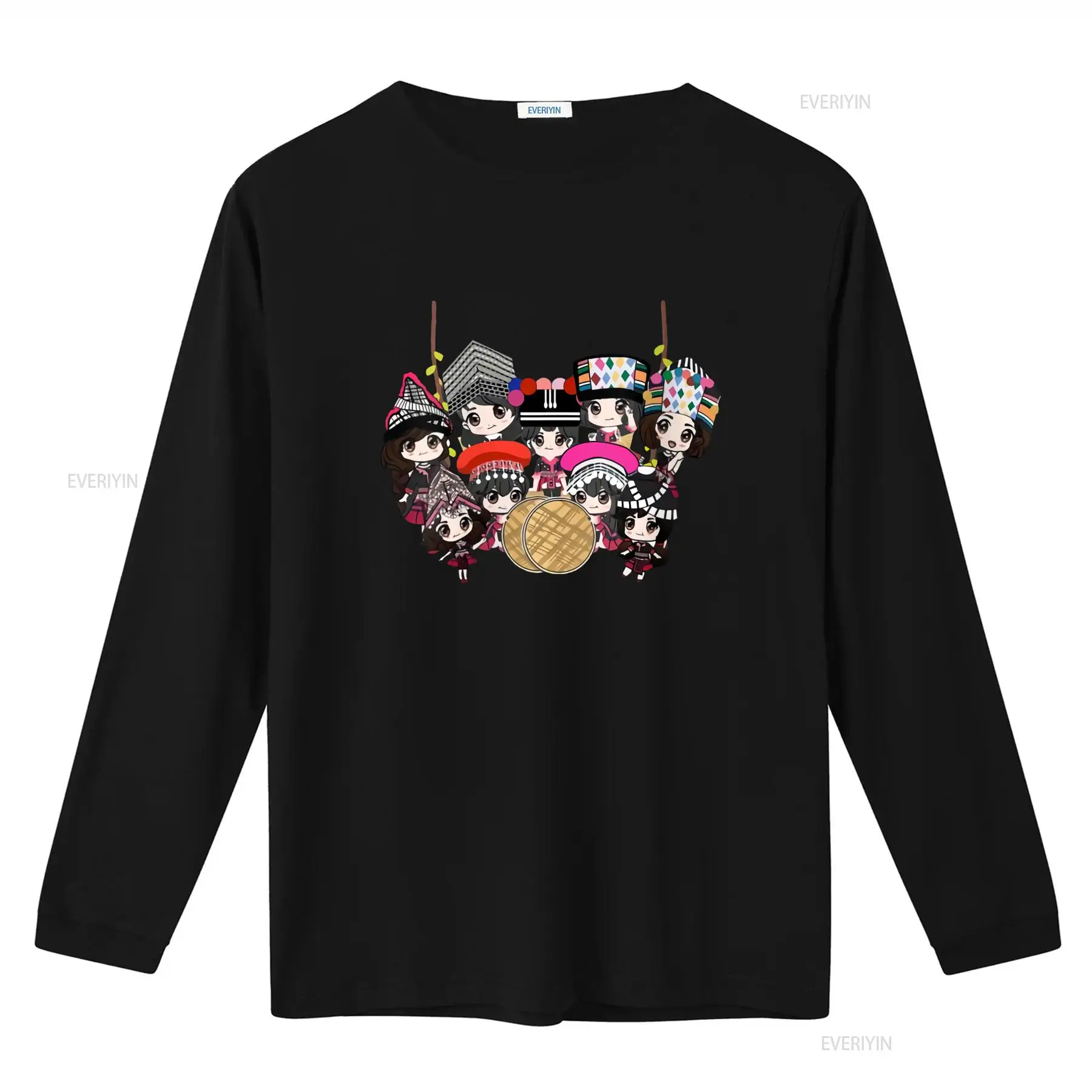 9 Hmong Girls Cartoon Print T  - огляд і ціна Ethnic Wear Men'S Fashion