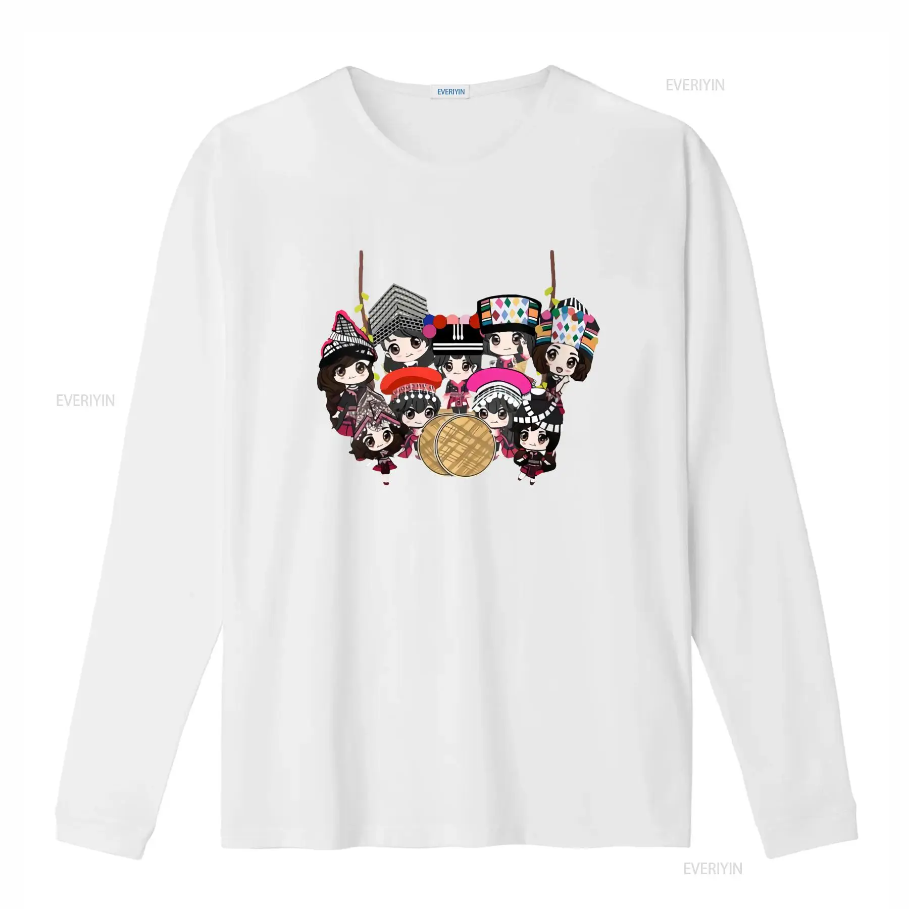 9 Hmong Girls Cartoon Print T  - огляд і ціна Ethnic Wear Men'S Fashion