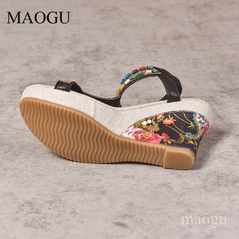 Boho Beaded Floral Wedge Sanda - огляд і ціна Ethnic Fashion In
