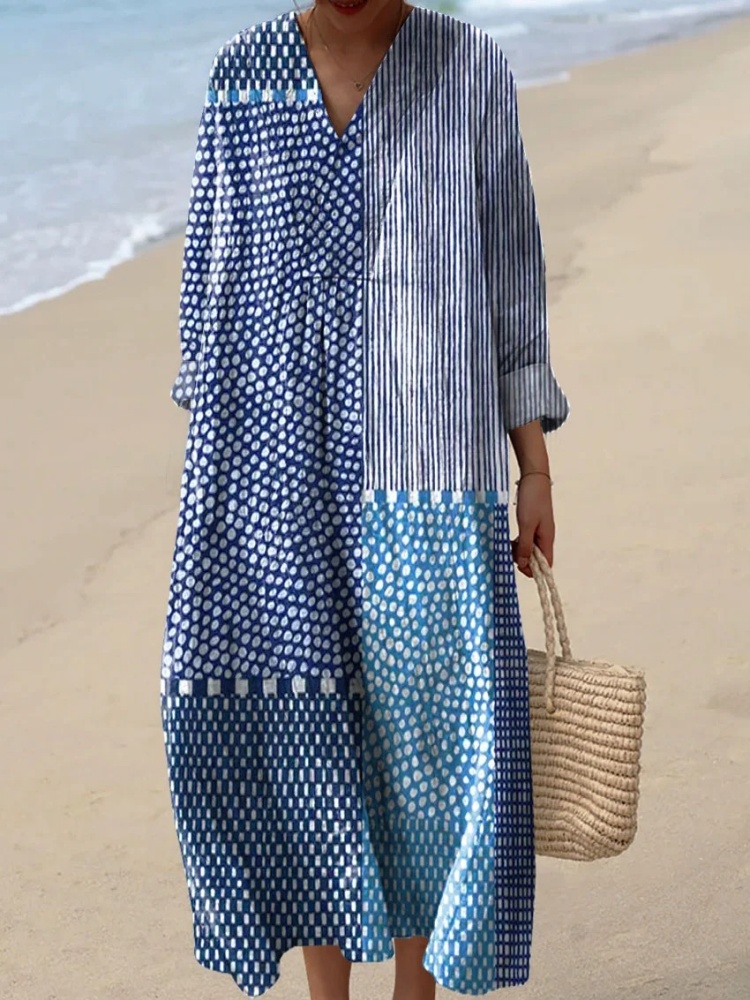 Women's Abstract Polka Dot Str - огляд і ціна Ethnic Gown