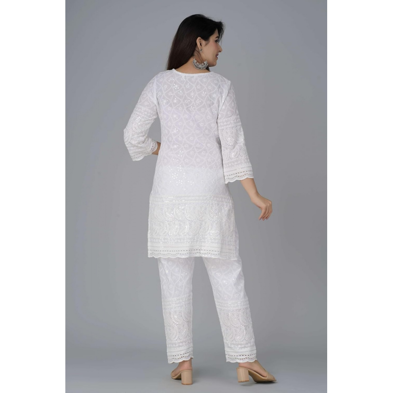 Chikankari Cotton Indian Kurti - огляд і ціна Salwar Kameez Set