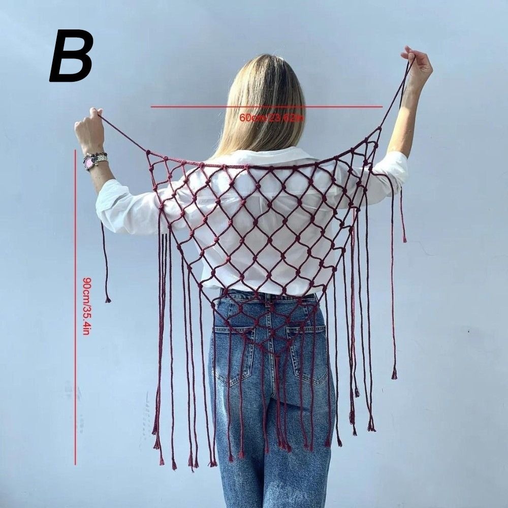 Bohemian Netted Fringe Scarf S - огляд і ціна Ethnic Fashion Designer