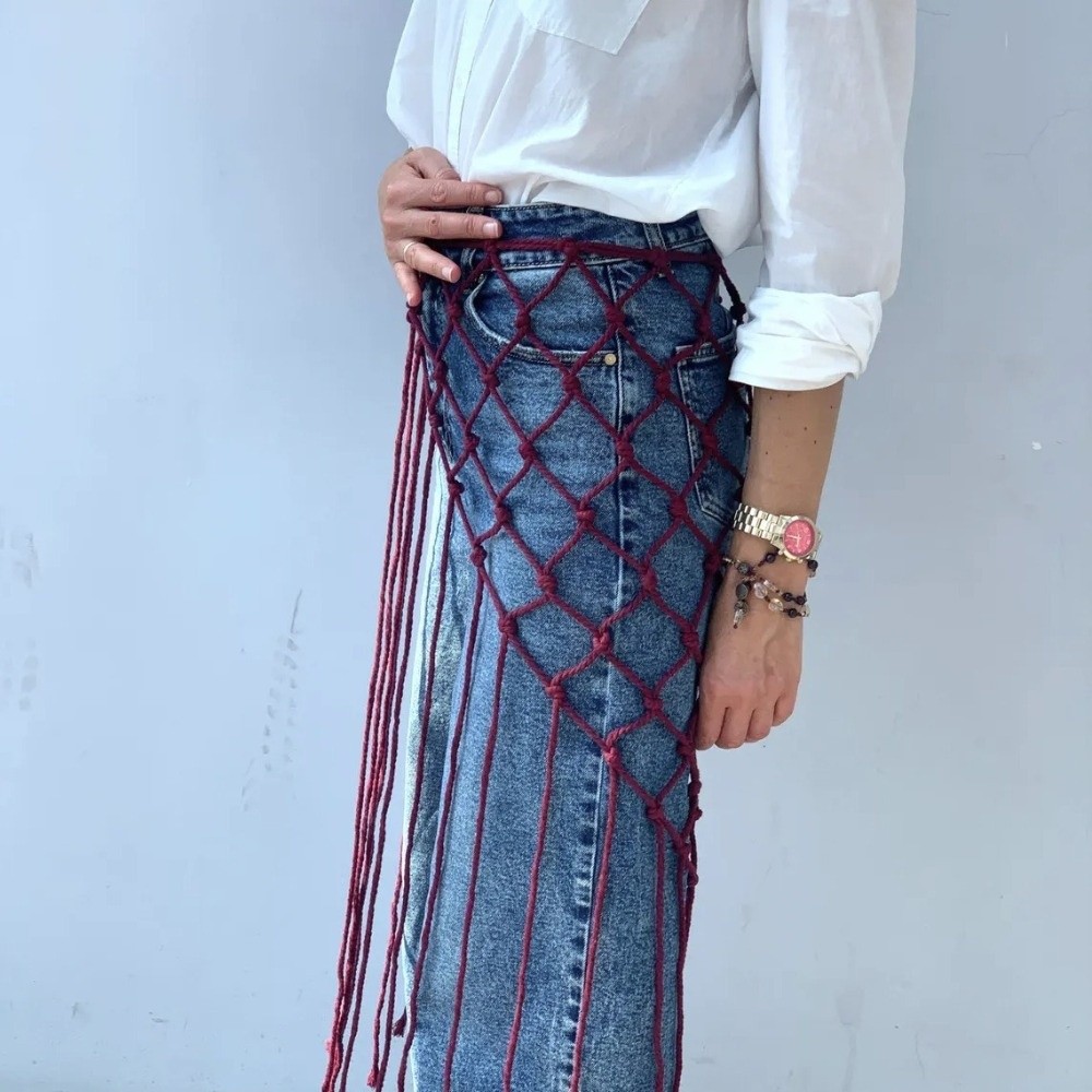 Bohemian Netted Fringe Scarf S - огляд і ціна Ethnic Fashion Designer