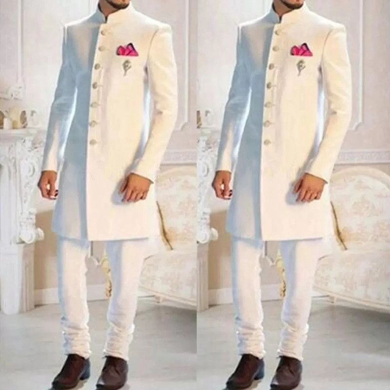 Fashion Design White Stand Col - огляд і ціна Ethnic Wear Men'S Fashion